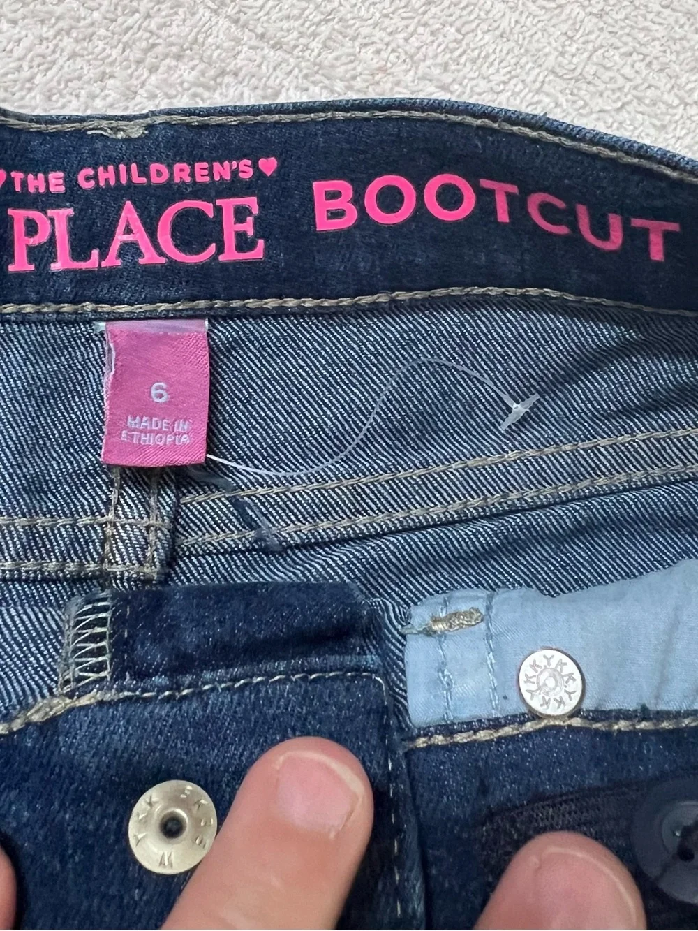 NWT The Children’s Place Girls 6 Bootcut Jeans Dark Wash Denim 7000286